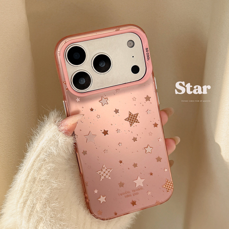 【Tower Under】Pink Star Case for Apple 17 Pro Max, iPhone 16 Laser, 11 Soft Case, 13 Hard Case
