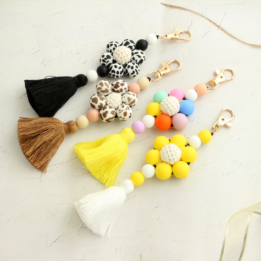 Pastoral Color Block Silica Gel Women's Keychain display picture 4