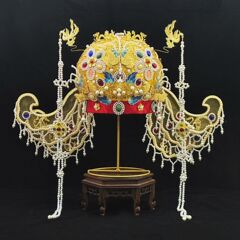 黄金の鳳凰の冠、六龍と三鳳の冠素材パッケージ、DIYアクセサリー、漢服の冠、明製の鳳凰の冠、手作りの花嫁