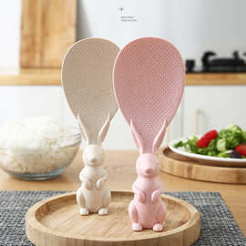 厨房家用兔子饭勺可站立饭勺可爱卡通不沾米粒创意兔子勺