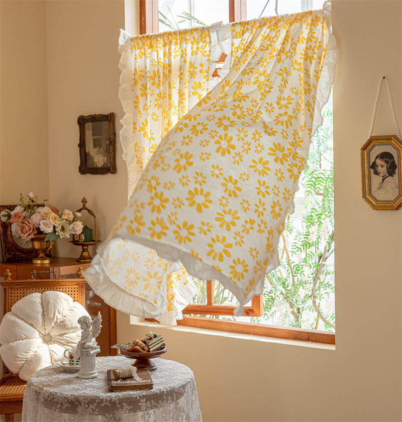 Short Cotton Kitchen Window Curtains For Home Decoration_voghion.com