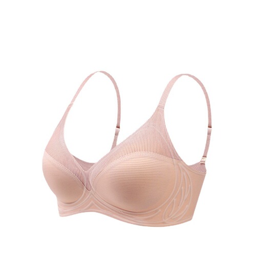 Soft Support Fixed Cup Colorful Seamless Bra Big Chest Small Show Gathered Absorb Submammary Prevent Sagging No Wire Bra 