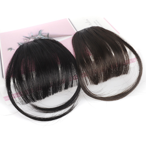 Wig mini air bangs chemical fiber with double temple bangs female handwoven seamless wig air bangs piece wholesale