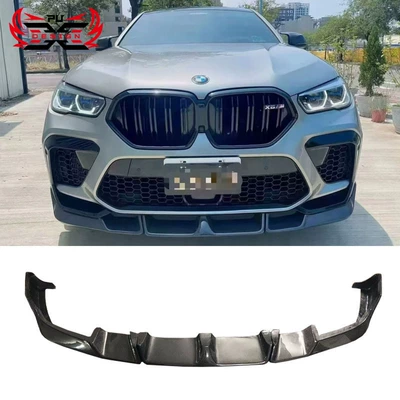 Suitable for BMW X6M F96 front lip modification part LD model carbon fiber front spoiler front bumper lip decoration