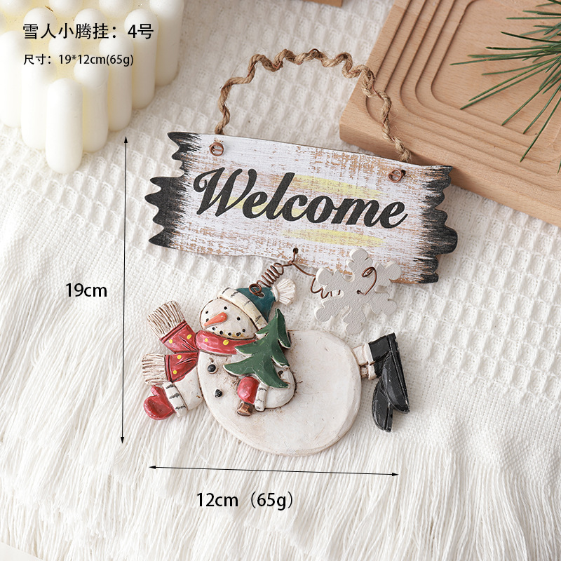 Nuevo árbol de Navidad transfronterizo retro muñeco de nieve colgante de resina decoración de color regalo de Navidad accesorios de fotografía