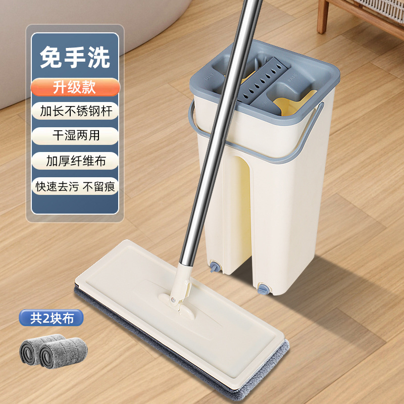 Fabricante al por mayor trapeador para el hogar con cubo raspa música oficina perezoso trapeador plano artefacto trapeador