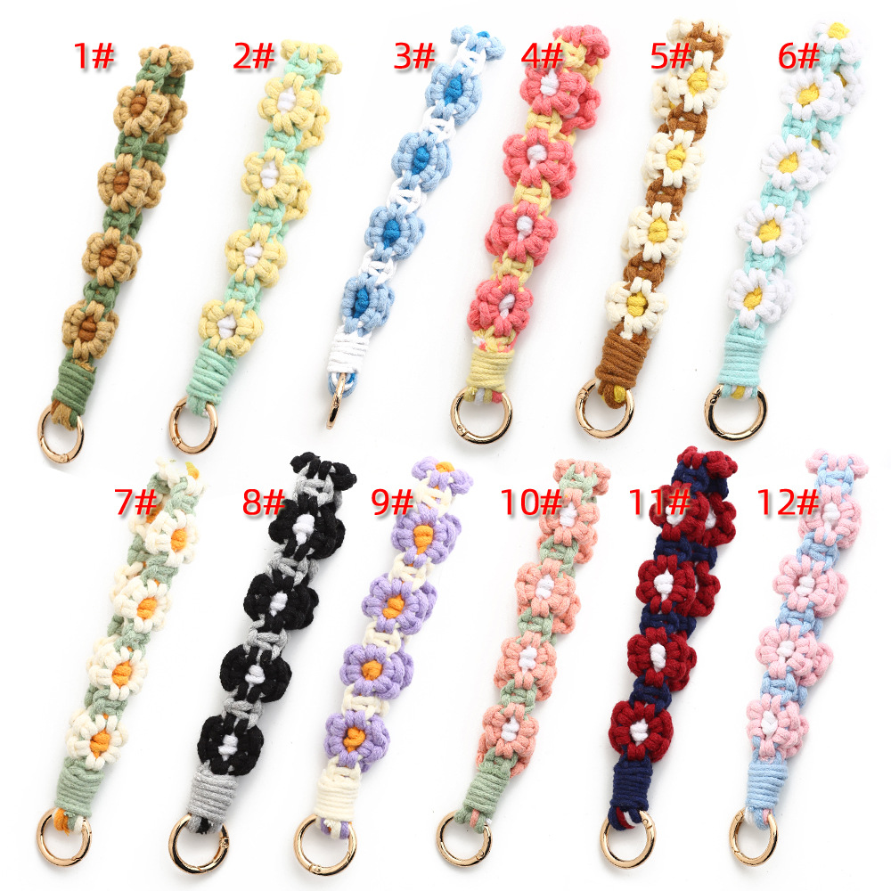 30g Weight Bag Pendant, Keychain Classification 1 Piece Quantity Daily Occasion Cotton Material Flower Pattern Knitting Design Cute Style 1 Piece Cute Flower Cotton Knitting Bag Pendant Keychain 无