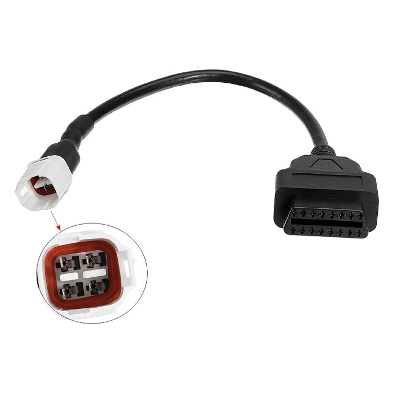 4-контактный адаптерный кабель OBD2 для мотоциклов Yamaha 4-контактный OBDII