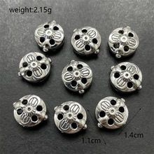 合金藏银隔片直通隔珠制作半成品手链串珠材料复古饰品配件