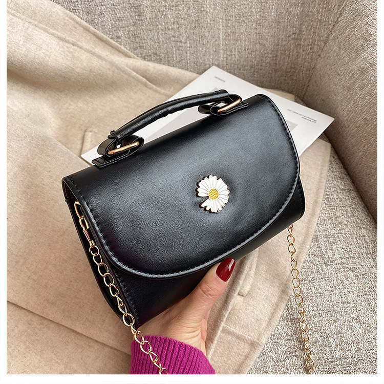 Women's Pu Leather Daisy Business Square Flip Cover Square Bag display picture 4