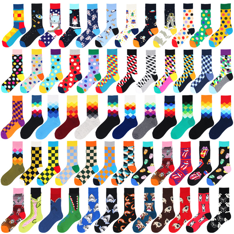 Amazon Cross-Border Socks European and American Foreign Trade Mid-Calf Socks Trendy Stockings Summer Cotton Socks Large Size Men's and Women's Sports Socks Trendy