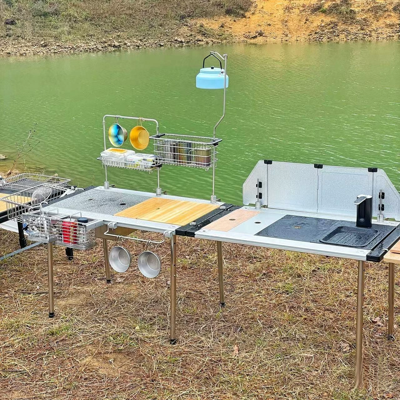 МИКХСО Mingso Outdoor Camping IGT Комбинационный столик IGT принадлежность удлинена и вытянулась уголок боковая боковая панель столешница нога стола