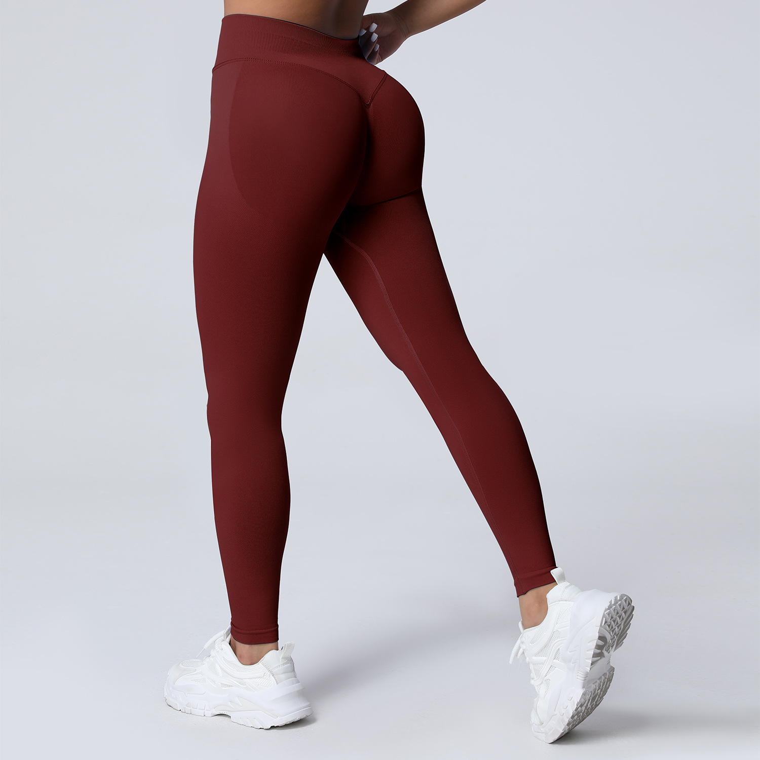 Amazon sin costuras matte pantalones de gimnasio de cintura alta mel mel mel melon elevación de cadera ajustado pantalones deportivos de secado rápido para correr pantalones de calzado