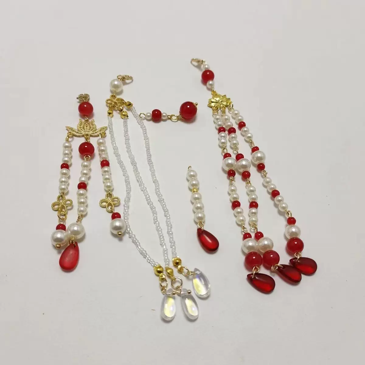 中式流苏半成品团扇秀禾吊坠可拆卸手工diy发簪步摇服饰璎珞配饰