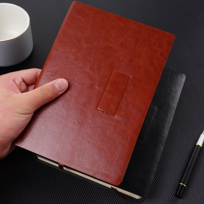 笔记本a5加厚商务记事本工作记录本软皮商务办公工作会议记录本子|ms