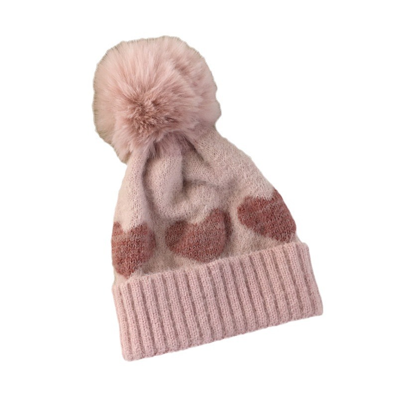 Gorro de punto unisex para bebé, de otoño e invierno, con forma de bola, bonito gorro de lana con forma de bola, cálido, para bebé_voghion.com