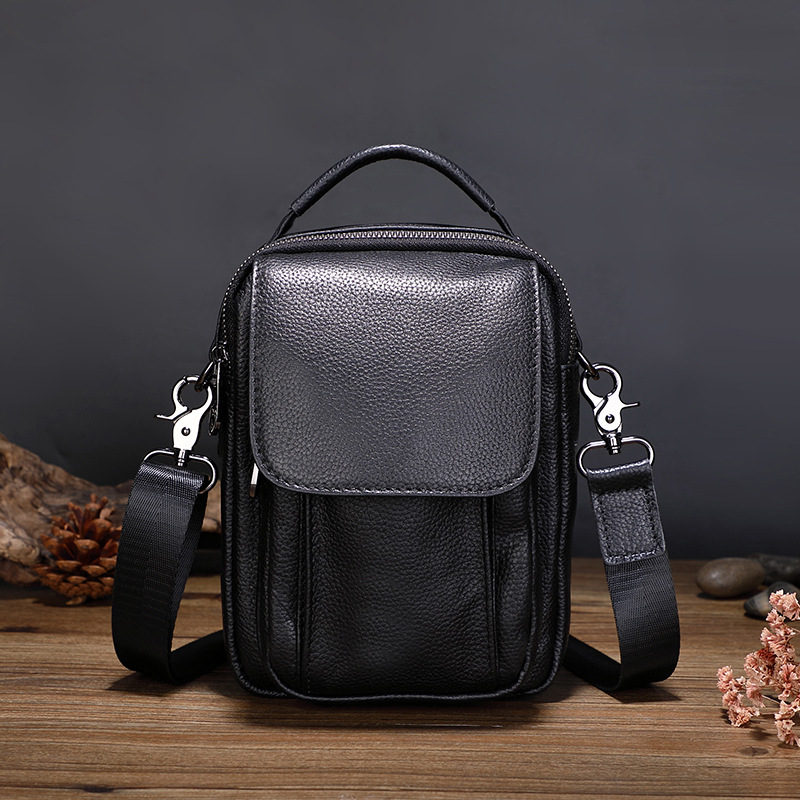 Men's leather shoulder bag, men's urban leisure cowhide crossbody new bag men's bag crossbody bag cross-border wholesale 