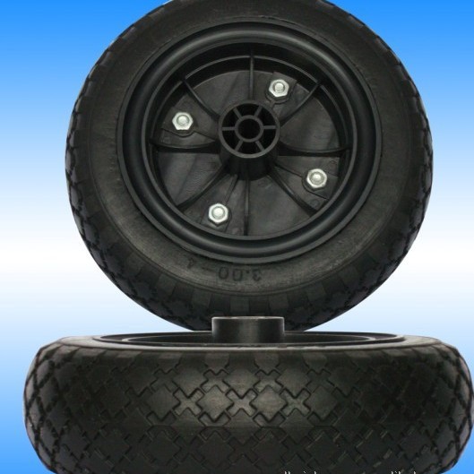 青岛凯圣亚轮子厂家供应3.00-4PU发泡实心轮子 手推车轮子 免修补