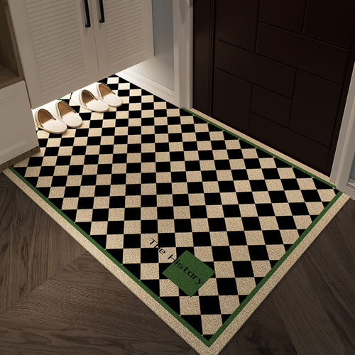 Light luxury checkerboard wire circle floor mat for the entrance and entrance hall, which can be cut and scratched with mud and soil, and can be cut to prevent slipping. One piece is shipped on behalf of the house.