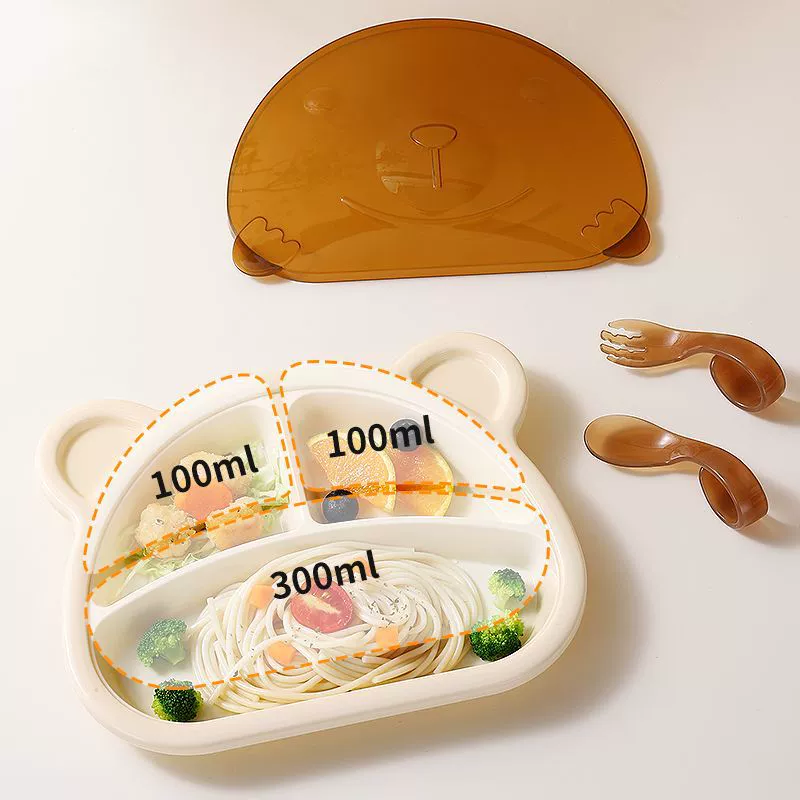 Набор посуды пищевого качества, мультяшная ложка для еды, детская обеденная тарелка, палочки для еды, обеденная тарелка с медвежонком для младенцев, детская миска для риса