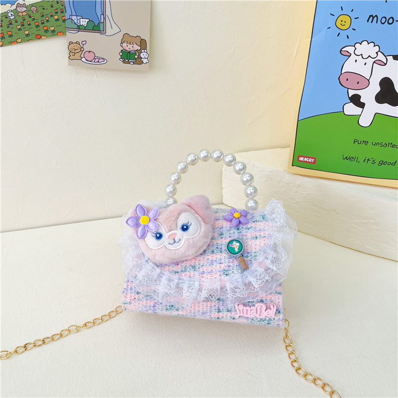 Bolso de hombro para niños 2023 nueva moda princesa portátil estilo occidental lindo algodón y lino bolsa pequeña mini bolsa de mensajero para padres e hijos