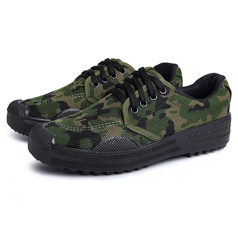 Factory Direct Sales 99 Low-Top Training Camouflage Liberation Shoes Work Shoes Driver's Shoes Men's and Women's Military Training Rubber Shoes Construction Site Durable