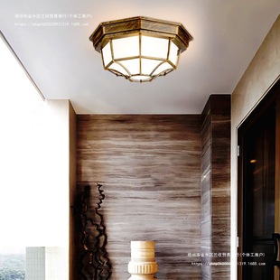 Outdoor Balcony Entrance Door Aisle Corridor Ceiling Lamp European Retro Outdoor Waterproof and Moisture-Proof Octagonal Lamp Led