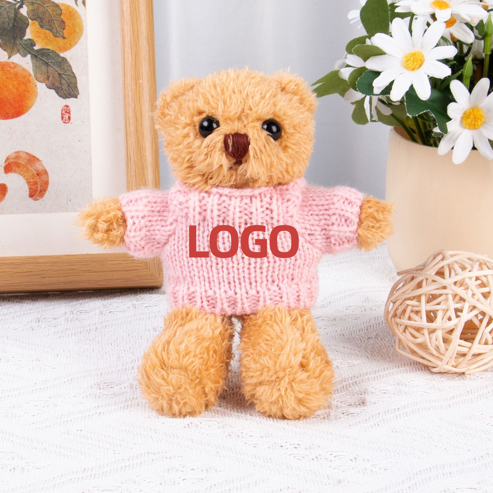 Teddy Bear Keychain Colgante Bolsa accesorios de ropa impresa LOGO vestido Teddy Teddy Doll juguetes de peluche
