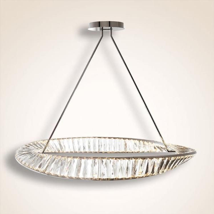 Tara Modern Light Luxury Chandelier Round Crystal American Style Simple Atmospheric Household Living Room Lamp Bedroom Dining Room LED Lamp
