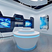 异形烤漆中岛展示台公司展厅科技创意发光展示体验桌展厅展示柜