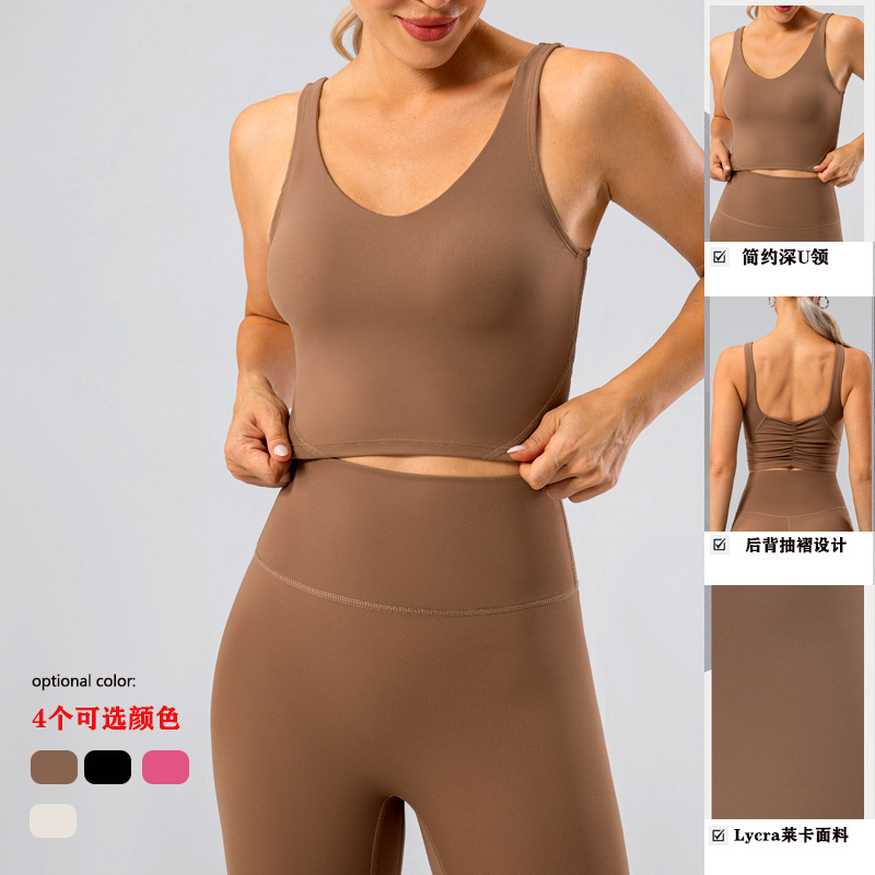 2023 ropa interior de yoga deportiva de alta resistencia para mujer a prueba de golpes running yoga fitness chaleco apretado sujetador anti-flacidez