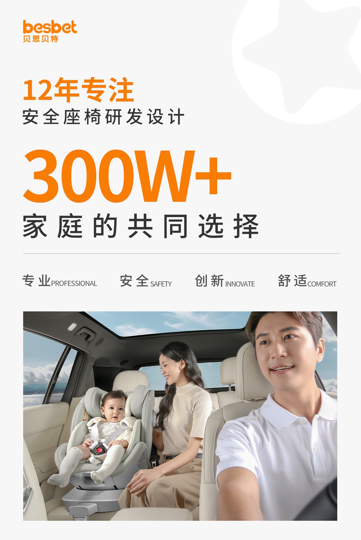 Suitable for Besbet Kids Safety Seat Car for 0-Other 2-Year-Old Baby Baby Car 360-Degree Rotation
