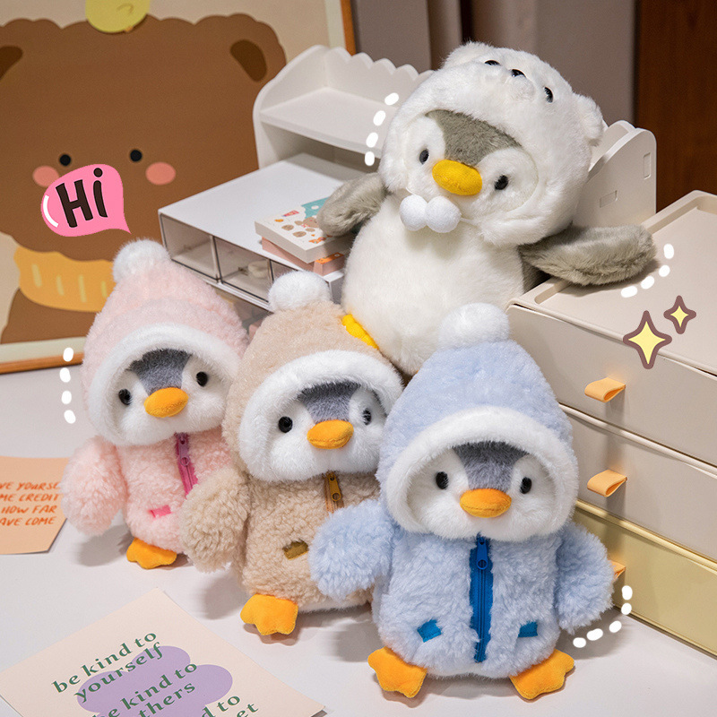 Dress-up Penguin Doll Plush Toy Soothing Rag Doll Wholesale Animal Doll Pillow Birthday Gift for Girls