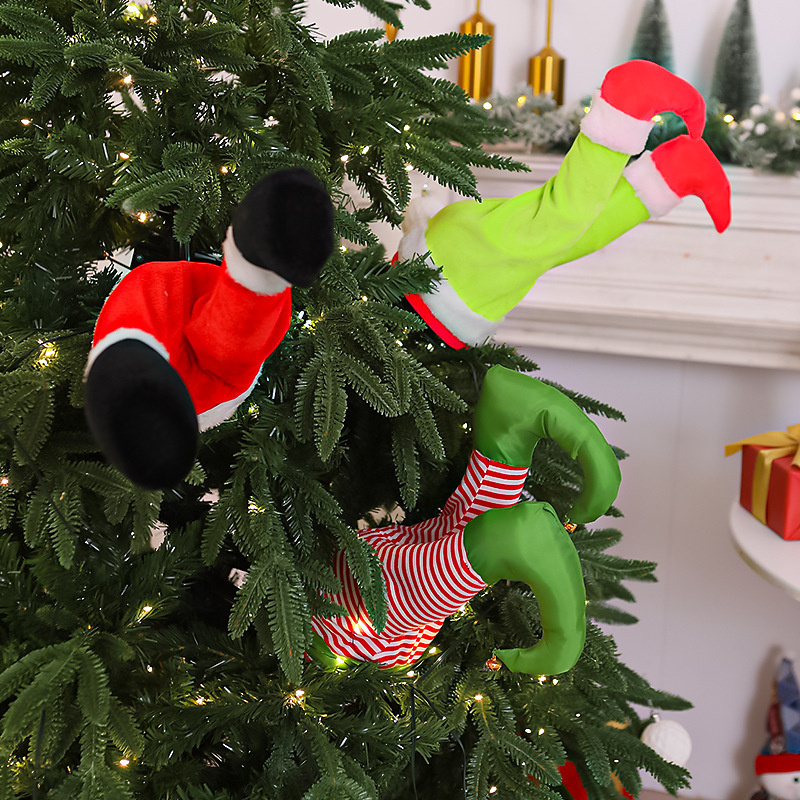 クリスマスツリーペンダントスイングと揺れの装飾品クリスマス装飾シーンレイアウト電動サンタクロースドリルツリー|undefined