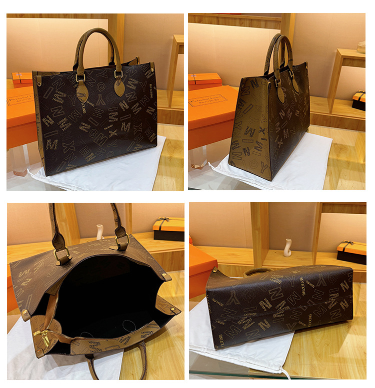Retro Women's Tote Bag Large Capacity Pu Leather Shoulder Handbag_voghion.com