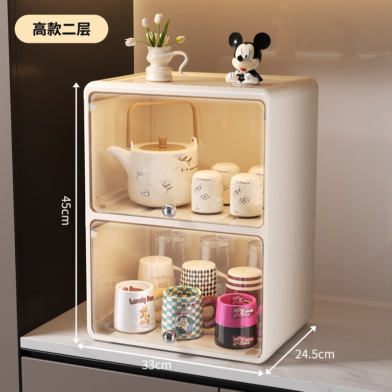 カップ収納ラックデスクトップティーカップウォーターカップホルダー防塵ティーセットマグコーヒーティーバッグ収納キャビネット新しいスタイル|undefined
