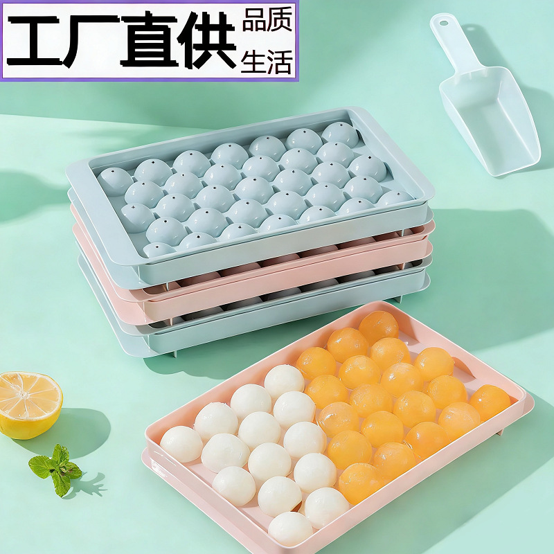 Bandeja de Hielo de 33 Rejillas, Molde para Cubitos de Hielo Redondos de 6 Rejillas, Congelación Rápida, Molde para Hielo Casero para Refrigerador, Cristales de Hielo