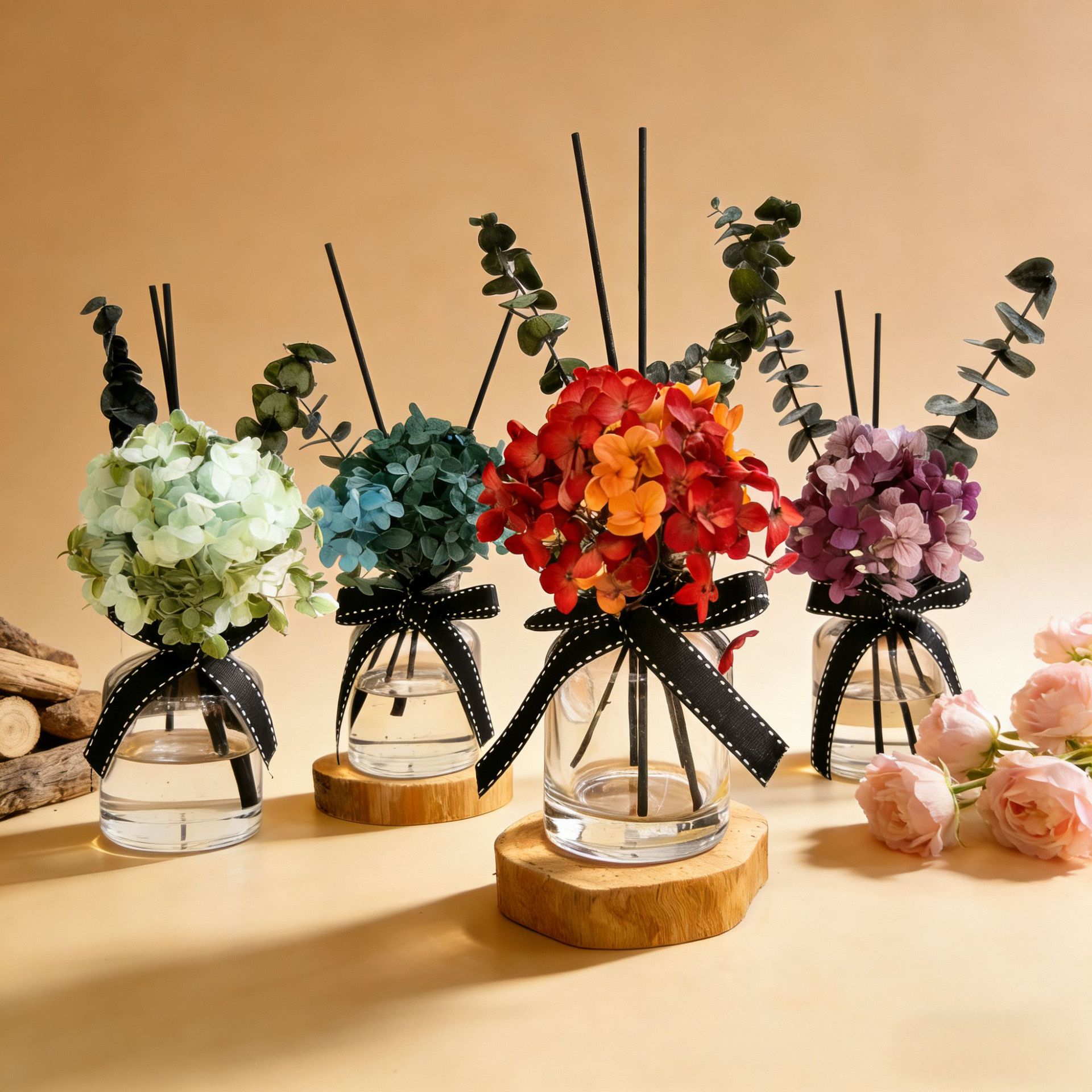 高端花果木质香香薰香氛摆件干花香薰香水精油绿植香薰