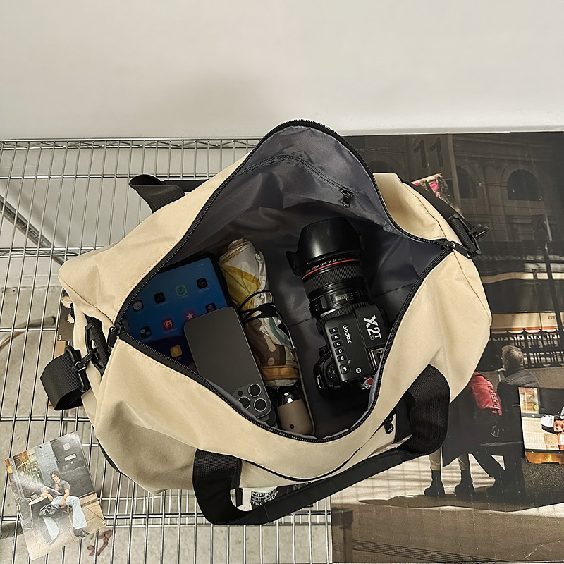 Bolsa de ejercicios transfronterizos con logotipo de impresión, bolsa de viaje de gran capacidad, bolsa deportiva de almacenamiento de zapatos independiente, bolsa de viaje