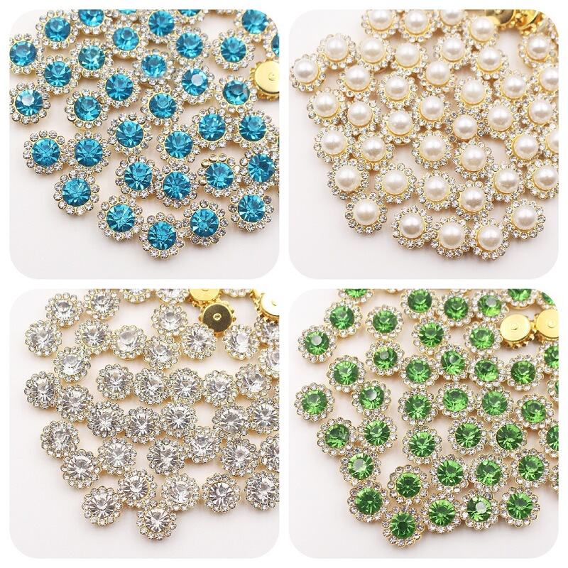 Factory Direct Sales Sunflower Flower Holder Round Double-Layer Flower Diamond DIY Bow Shoe Bag Clothing Accessories Accessories Claw Diamond