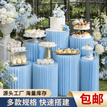 罗马柱甜品台婚庆派对布置道具摆件展示台婚礼路引折叠纸圆柱立柱