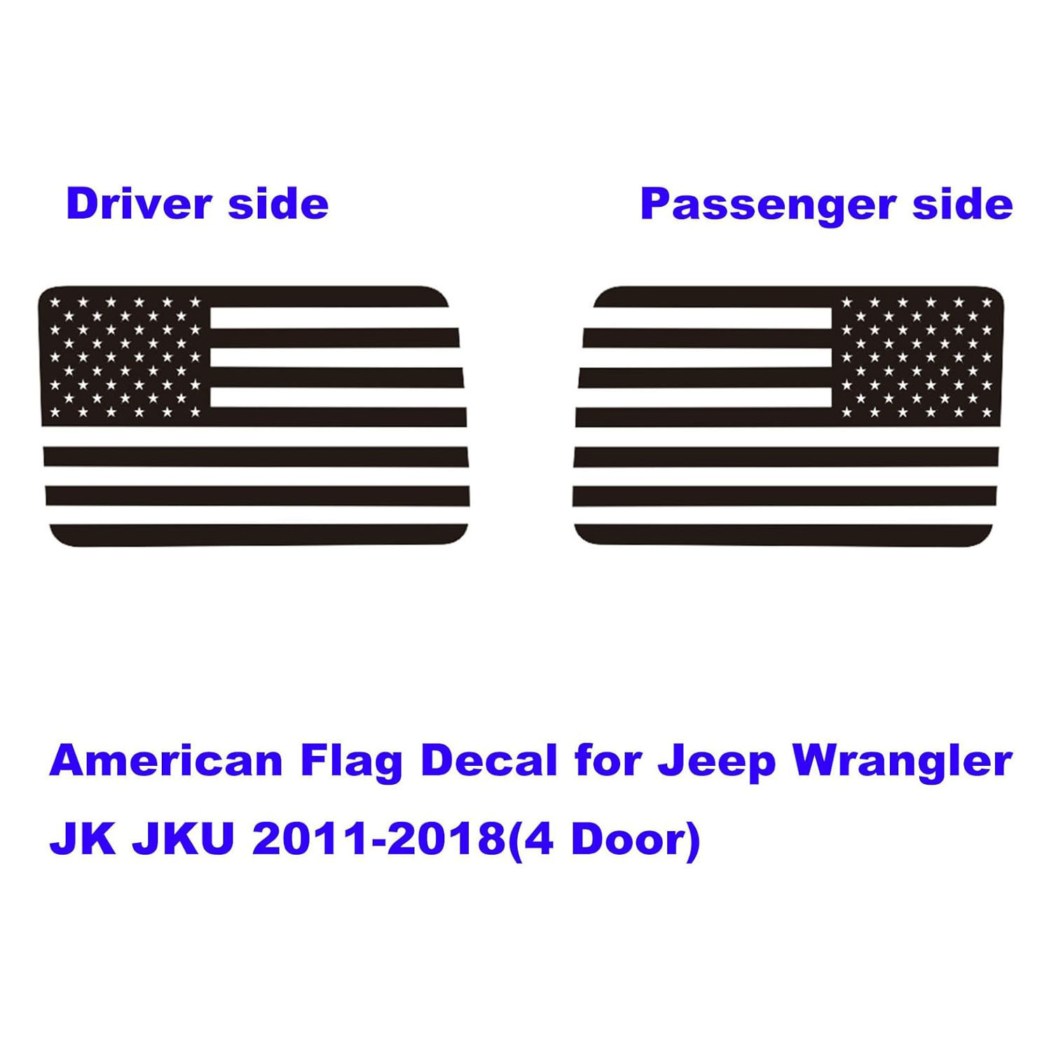 Aplicación Jeep Wrangler JL JLU 2018-2024 ventana trasera bandera americana pegatina ventana de vidrio vinilo