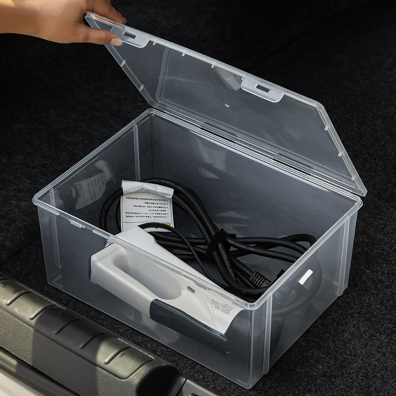 新能源汽车便携式随车充电枪收纳盒袋后备箱储物盒充电器线比亚迪