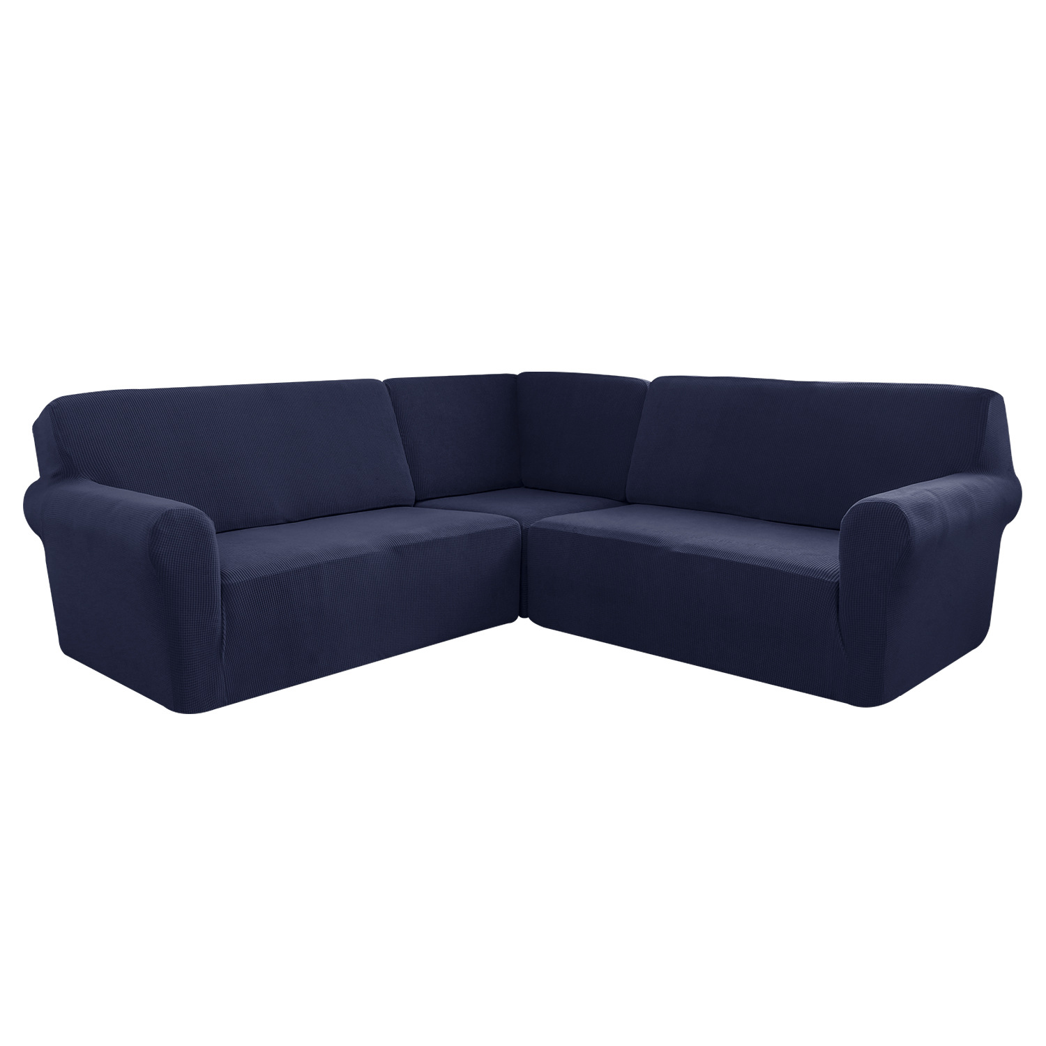 Cross-Border Stretch Pineapple Grid 5-Seater Solid Color Full Coverage Private Seat Party Corner L-Shaped Sofa Cover_voghion.com