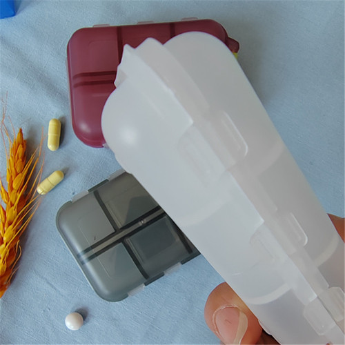 Cross-border new medicine box simple plastic storage box two-layer folding portable medicine box three meals a day plastic box