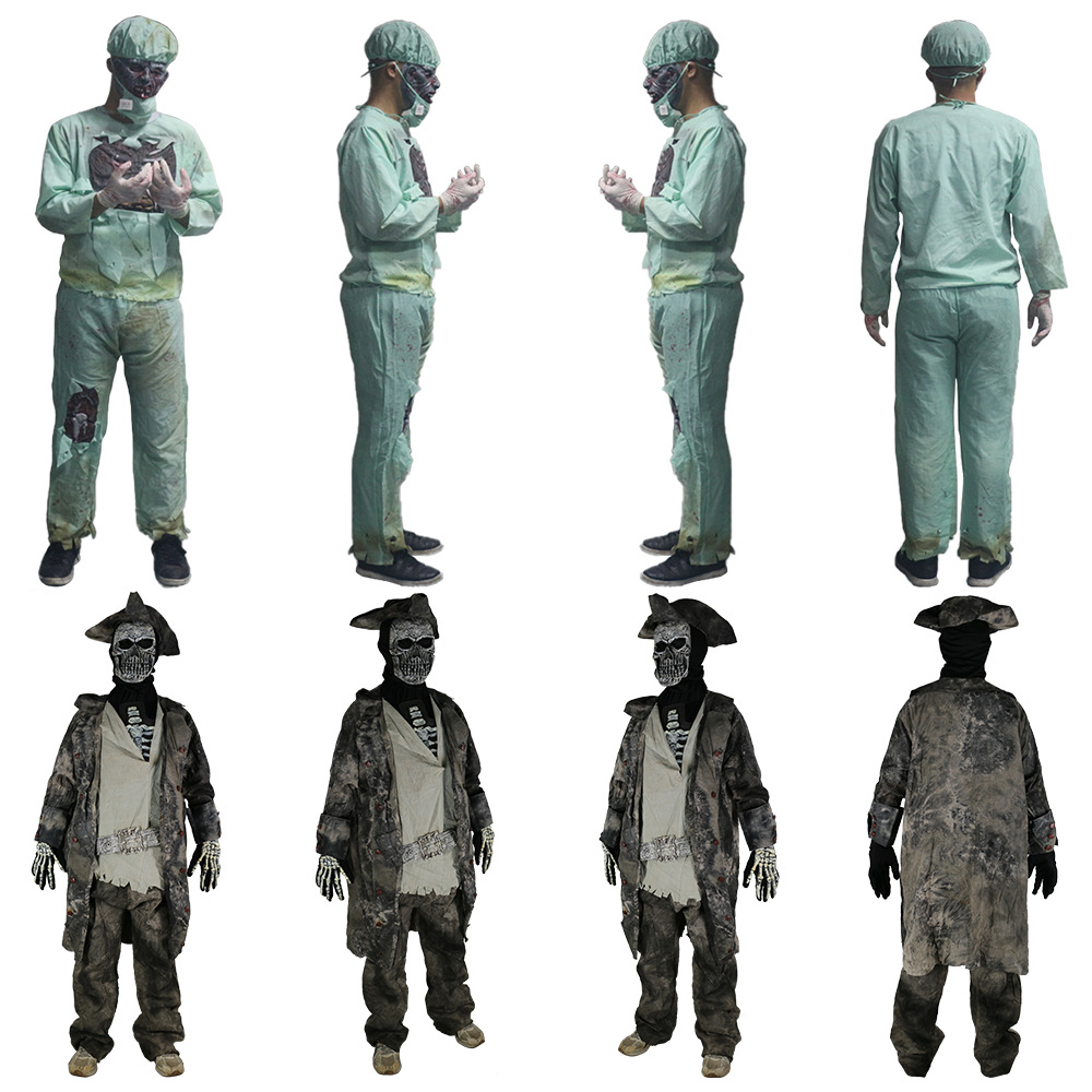 Make Zombie Horror Suits Costumes Masquerade Haunted House Sets Halloween Day Secret Room Escape Props_voghion.com