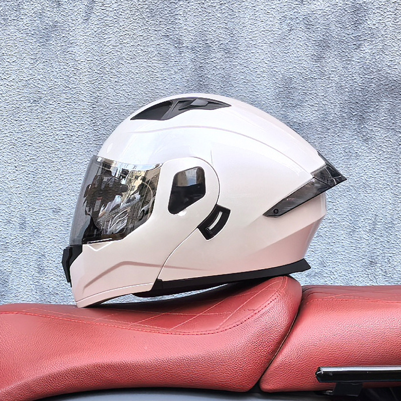 Orz casco de carcasa pequeña casco de cara a cara casco de motocicleta locomotora de doble lente hombres y mujeres de cuatro estaciones casco de crucero grande