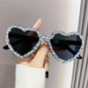 Lens, fashionable sunglasses heart-shaped, cat's eye, gradient