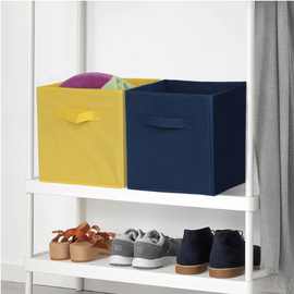 无纺布折叠收纳盒正方形储物盒格子书玩具收纳筐柜宿舍衣物整理箱