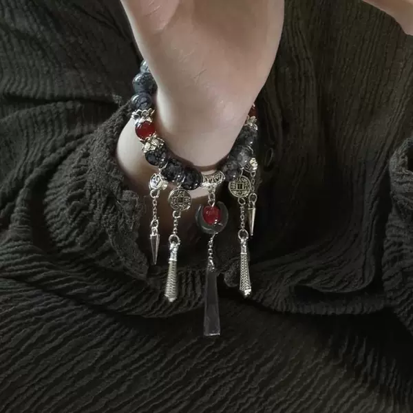 Moon Evening | New Chinese Ethnic Style Retro Antique Cool Dark Mystery Niche Heavy Industry Bracelet Jewelry
